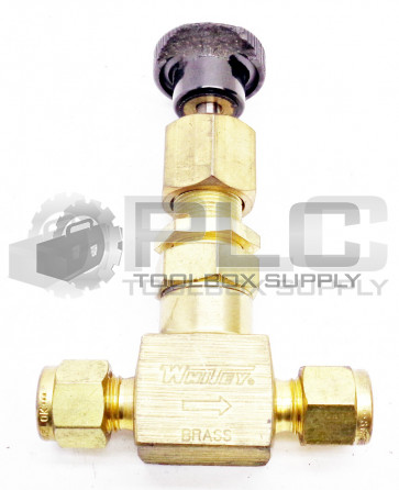 NEW WHITEY B-21RS4 BRASS METERING SHUT OFF VALVE 3000 PSI