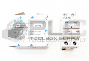 NEW EATON WMZS2C50 MINI CIRCUIT BREAKER 50A 5KA TYPE C DP UL1077