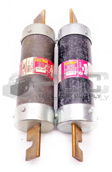 LOT OF 2 BUSSMANN FRS-R 300 FUSETRON TIME DELAY CLASS RK5 FUSE 600V FRS-R-300