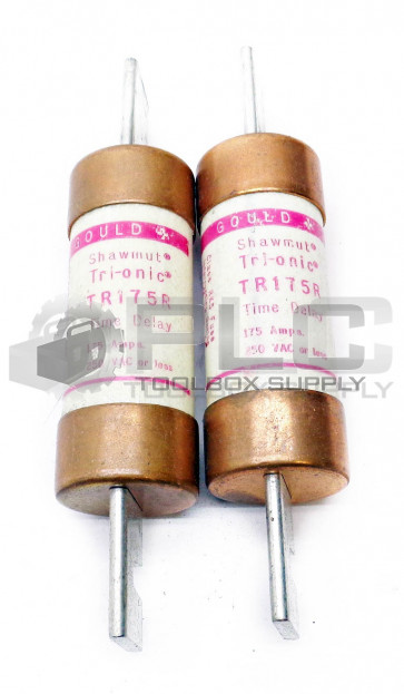 LOT OF 2 GOULD SHAWMUT TR175R TIME DELAY FUSE 175AMPS 250VAC
