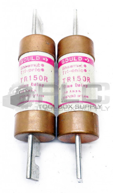LOT OF 2 GOULD SHAWMUT TR150R TIME DELAY FUSE 150AMPS 250VAC