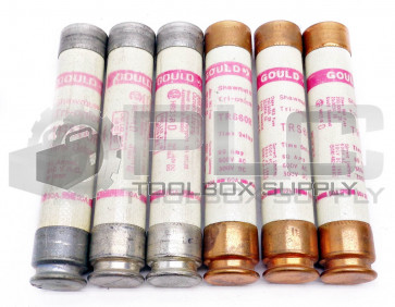 LOT OF 6 GOULD SHAWMUT TRS60R TRIONIC TIME DELAY FUSE 60AMPS 600V