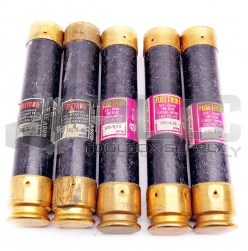 LOT OF 5 BUSSMANN FRS-R-40 DUAL ELEMENT TIME DELAY FUSE CLASS RK5 600V