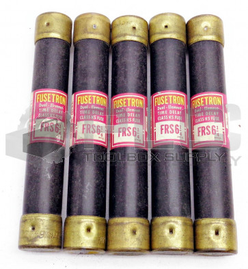 LOT OF 5 BUSSMANN FRS 61/4 DUAL ELEMENT TIME DELAY CLASS K5 FUSE 600V