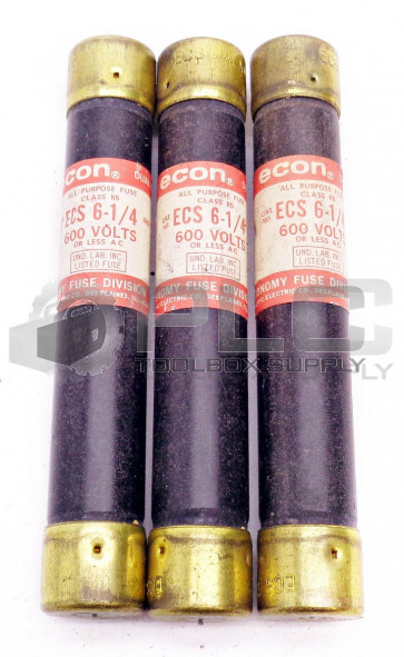 LOT OF 3 NEW ECON ECS 61/4 ALL PURPOSE FUSE CLASS K5 600V
