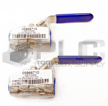 LOT OF 2 NEW 05866710 1/2" FEMALE 1PC STAINLESS STEEL BALL VALVE 2053.51432656