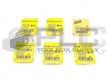 LOT OF 6 5-PACKS NEW BUSSMANN AGC-5-R FUSE 200A 250VAC