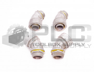 LOT OF 4 NEW CH 1" LIQUID-TIGHT 45° ELBOW CONNECTOR
