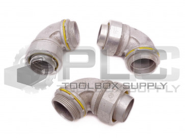LOT OF 3 NEW 1 1/2" LIQUID-TIGHT 90° ELBOW CONNECTOR