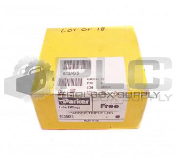 BOX OF 18 NEW PARKER 6C3MXS TRIPLE LOK MALE ELBOW BSPT