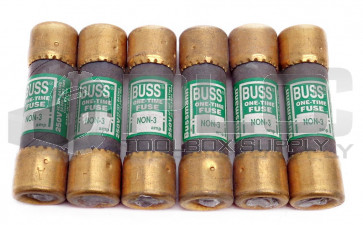 LOT OF 6 NEW BUSSMANN NON-3 ONE-TIME FUSE 250V