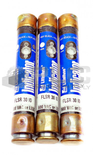 LOT OF 3 NEW LITTELFUSE FLSR 30 ID INDICATOR FUSES 600VAC