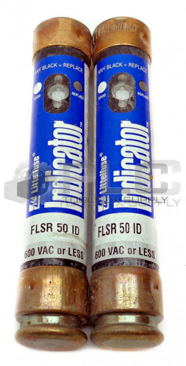 LOT OF 2 NEW LITTELFUSE FLSR 50 ID INDICATOR FUSES CLASS RK5 600VAC
