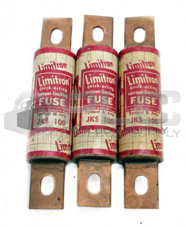 LOT OF 3 NEW BUSSMANN JKS 100 LIMITRON FUSES CLASS J 600V