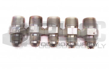 LOT OF 5 NEW 9/16" OD TAPER, 11/16" OD STRAIGHT MALE HYDRAULIC FITTINGS