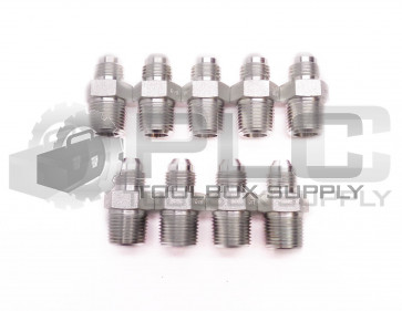 LOT OF 9 NEW 9/16" OD TAPER, 11/16" OD STRAIGHT MALE HYDRAULIC FITTINGS
