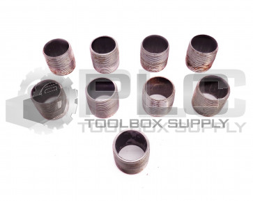 LOT OF 9 NEW 1-11/16" OD, 1-3/8" ID, 1-11/16" LENGTH CARBON STEEL PIPE NIPPLES
