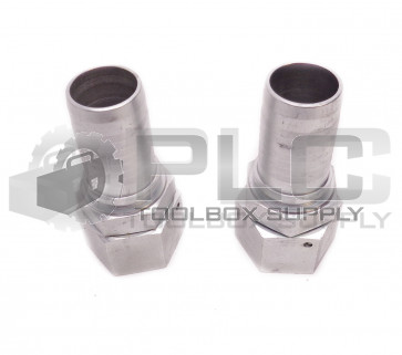 LOT OF 2 NEW HOSE FITTING 1-7/8" ID FEMALE, 1-1/2" HOSE 2-5/16" HOSE NECK LENGTH
