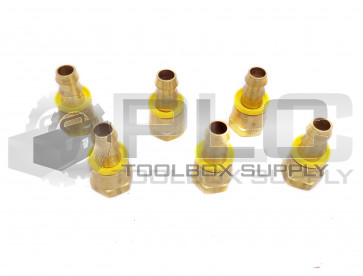 LOT OF 6 NEW BRASS HOSE FITTING 3/4" ID FEMALE JIC SWIVEL, 1/2" HOSE