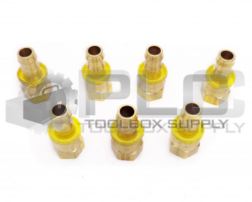 LOT OF 7 NEW PARKER BRASS HOSE FITTING 3/4" ID FEMALE JIC SWIVEL, 1/2" HOSE