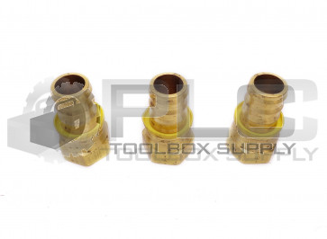 LOT OF 3 NEW PARKER BRASS HOSE FITTING 1-1/4" ID FEMALE JIC SWIVEL, 1" HOSE