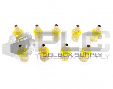LOT OF 9 NEW PARKER BRASS HOSE FITTING 1/2" ID FEMALE JIC SWIVEL, 1/4" HOSE