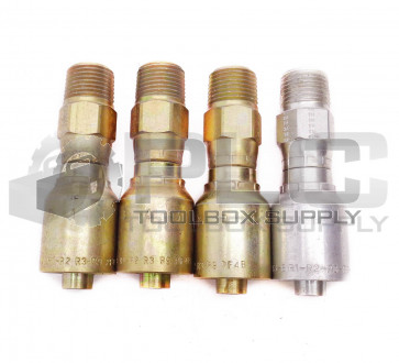 LOT OF 4 NEW PARKER 11343-8-8 HOSE FITTING 3/4" MALE THREAD, 1/2" ID X 1/2" HOSE