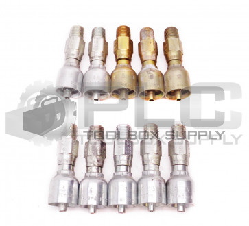 LOT OF 10 NEW PARKER 11343-4-4 HOSE FITTING 1/2" MALE THREAD,1/4" ID X 1/4" HOSE