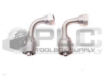 LOT OF 2 NEW GOOD YEAR 14715-0606 90° HOSE FITTING 5/8" ID FEMALE X 3/8" HOSE