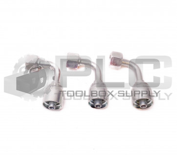 LOT OF 3 NEW UNKNOWN R1T/R2T-06 90° HOSE FITTING 5/8" ID FEMALE X 3/8" HOSE