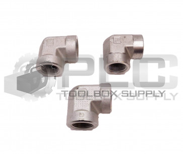 LOT OF 3 PARKER 3/4 DD 90° ELBOW FITTING 7/8" ID FEMALE