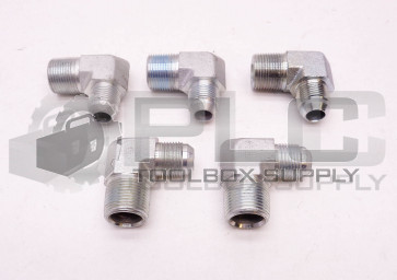 LOT OF 5 NEW 90° ELBOW FITTING 1/2" ID, 3/4" OD MALE TAPER X 3/4" ID, 1" OD MALE