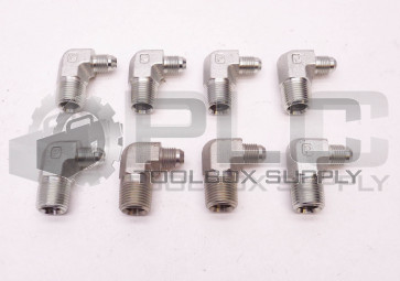 LOT OF 8 NEW PARKER 90° FITTING 5/16" ID, 1/2" OD MALE TAPER X 1/2" ID, 3/4" OD