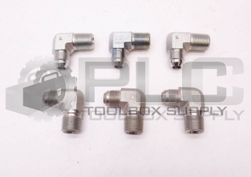 LOT OF 6 NEW 90° ELBOW FITTING 3/8" ID, 5/8" MALE TAPER X 1/2" ID 3/4" OD MALE