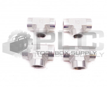 LOT OF 4 NEW PARKER T-FITTING 7/8" ID FEMALE THREAD