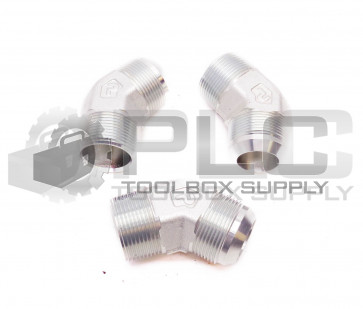 LOT OF 3 NEW PARKER 45° ELBOW FITTING 1-1/16" ID TAPER MALE X 1-1/4" ID MALE