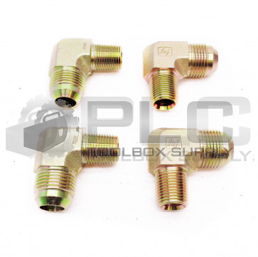 LOT OF 4 NEW 12-8 CTX BRASS 90° ELBOW FITTING 5/8" ID TAP MALE, 9/16" ID MALE