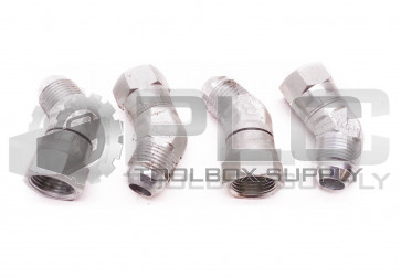 LOT OF 4 NEW PARKER 8-V6X 45° FITTING 3/8" ID 3/4" OD TAP, 11/16" ID FEMALE SWL