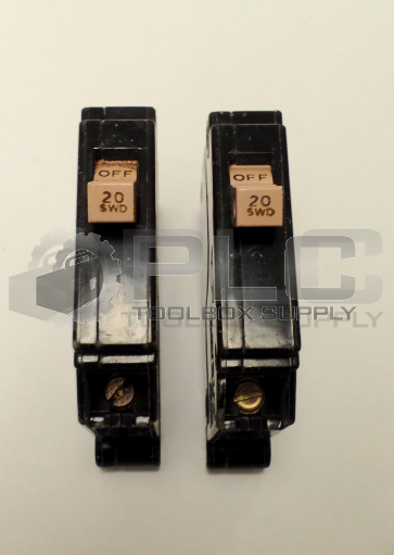 LOT OF 2 CUTLER HAMMER CH120 1 POLE  20 AMP