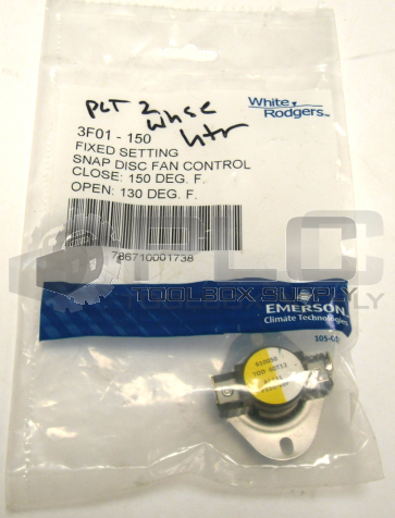 WHITE-RODGERS 3F01-150 FIXED SETTING SNAP DISC FAN CONTROL