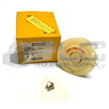 NEW HUBBELL 2436 FLANGED RECEPTACLE NYLON TWIST LOCK 20A 3 POLE 4 WIRE HBL2436