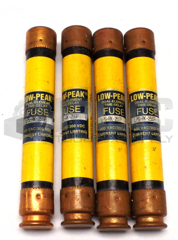 LOT OF 4 NEW BUSSMANN LPS-RK-25SP DUAL ELEMENT TIME DELAY FUSE 