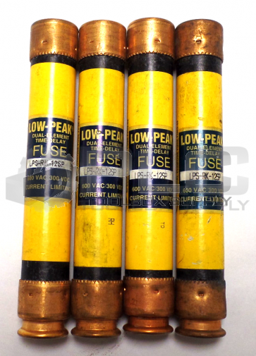 LOT OF 4 NEW BUSSMANN LPS-RK-12SP  DUAL ELEMENT TIME DELAY FUSE 