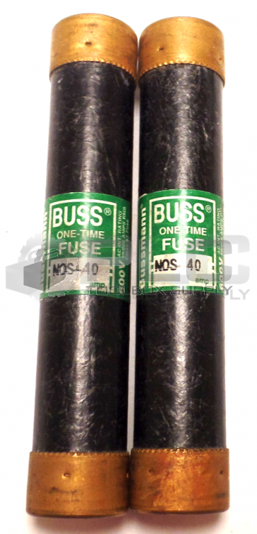 NEW  LOT OF 2 BUSSMANN NOS-40 ONE TIME FUSE 