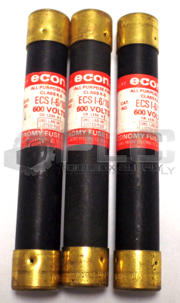 NEW LOT OF 3  ECON ECS I-6/10 ALL PURPOSE FUSE CLASS K-5
