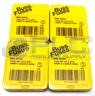 LOT OF 4 NEW COOPER BUSSMANN GDB-50MA FUSES 