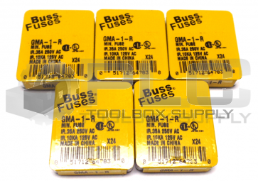 LOT OF 5 NEW BUSS GMA-1-R FUSES