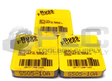 LOT OF 3 PACKS NEW BUSS S505-10A FUSES (3 PACKS OF 5)