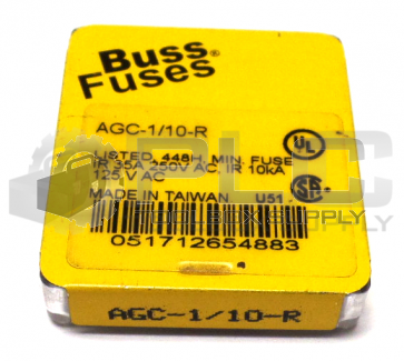 5 PACKS NEW BUSS AGC-1/10-R FUSES 5 PACKS OF 5 