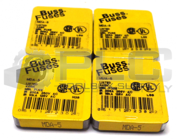 LOT OF 4 PACKS NEW BUSS MDA-5 FUSES 4 PACKS OF 5